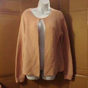 Women's Faded Glory Pink Cardigan Sweater, L